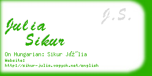julia sikur business card